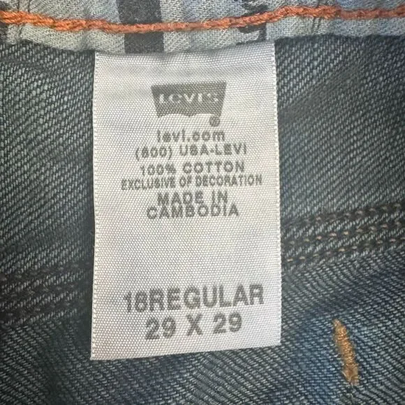 Levi’s Men’s Dark Blue Denim Carpenter Jeans Size 29 X 29 Classic Iconic Cotton - Picture 11 of 12